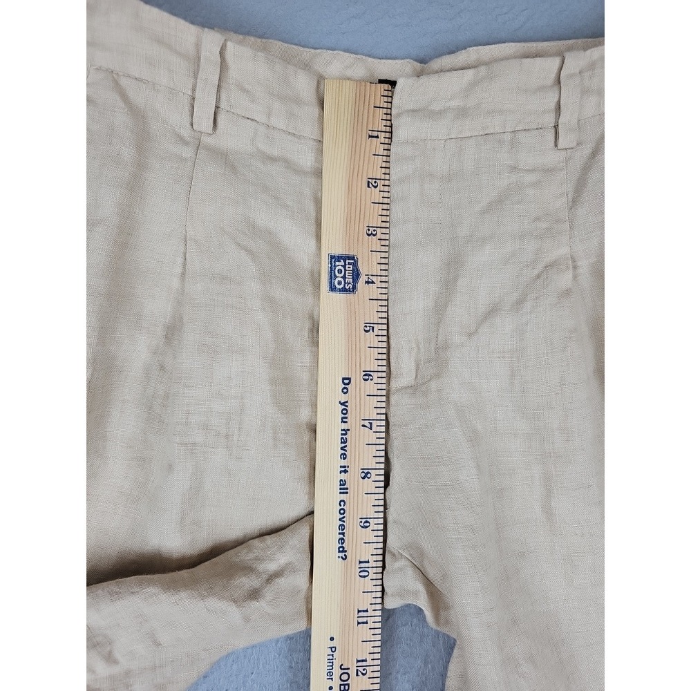 Zara Pants Women's 6 30x26 Beige Linen Tapered Ankle Summer Costal Beach - Picture 2 of 6